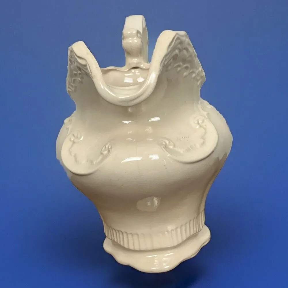 Vintage Arnels Ceramic Pitcher Ivory Glaze USA Victorian‎ Farmhouse Cottagecore